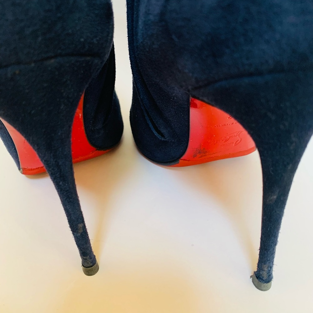 Christian Louboutin Navy Suede Belissima Booties - Picture 5 of 16